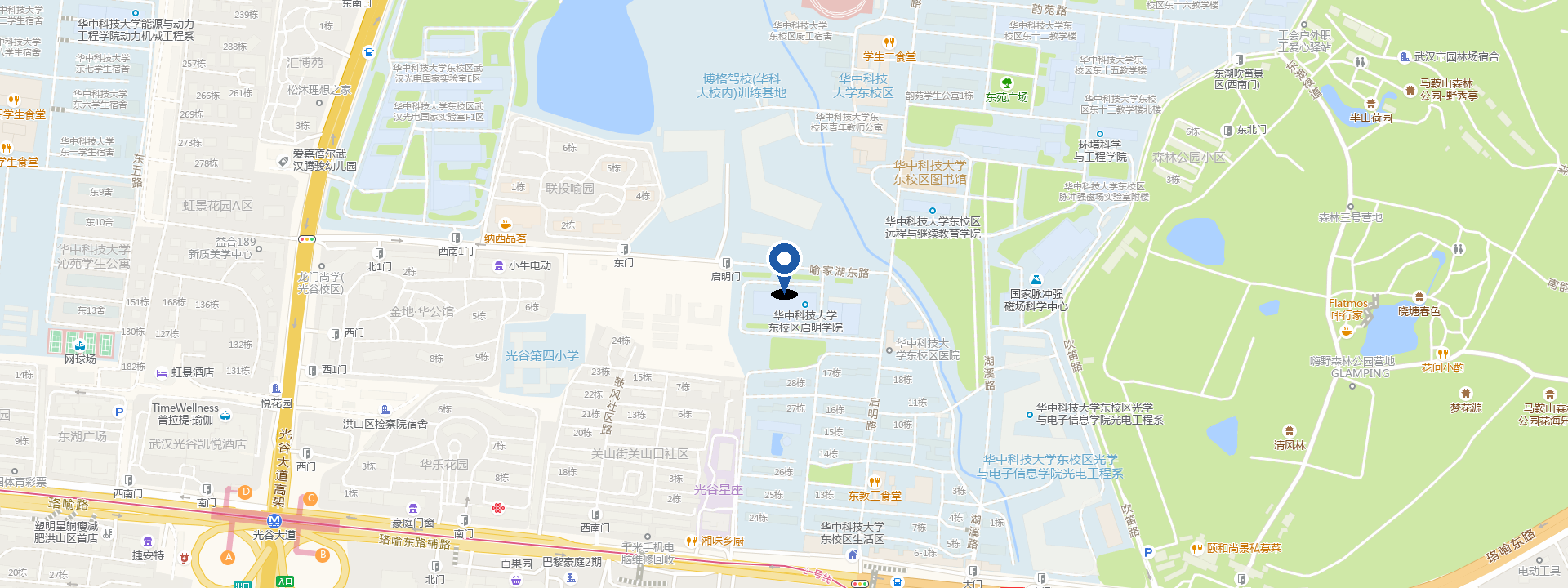 Map — School of Software Engineering, HUST (Enming Building, East Campus)